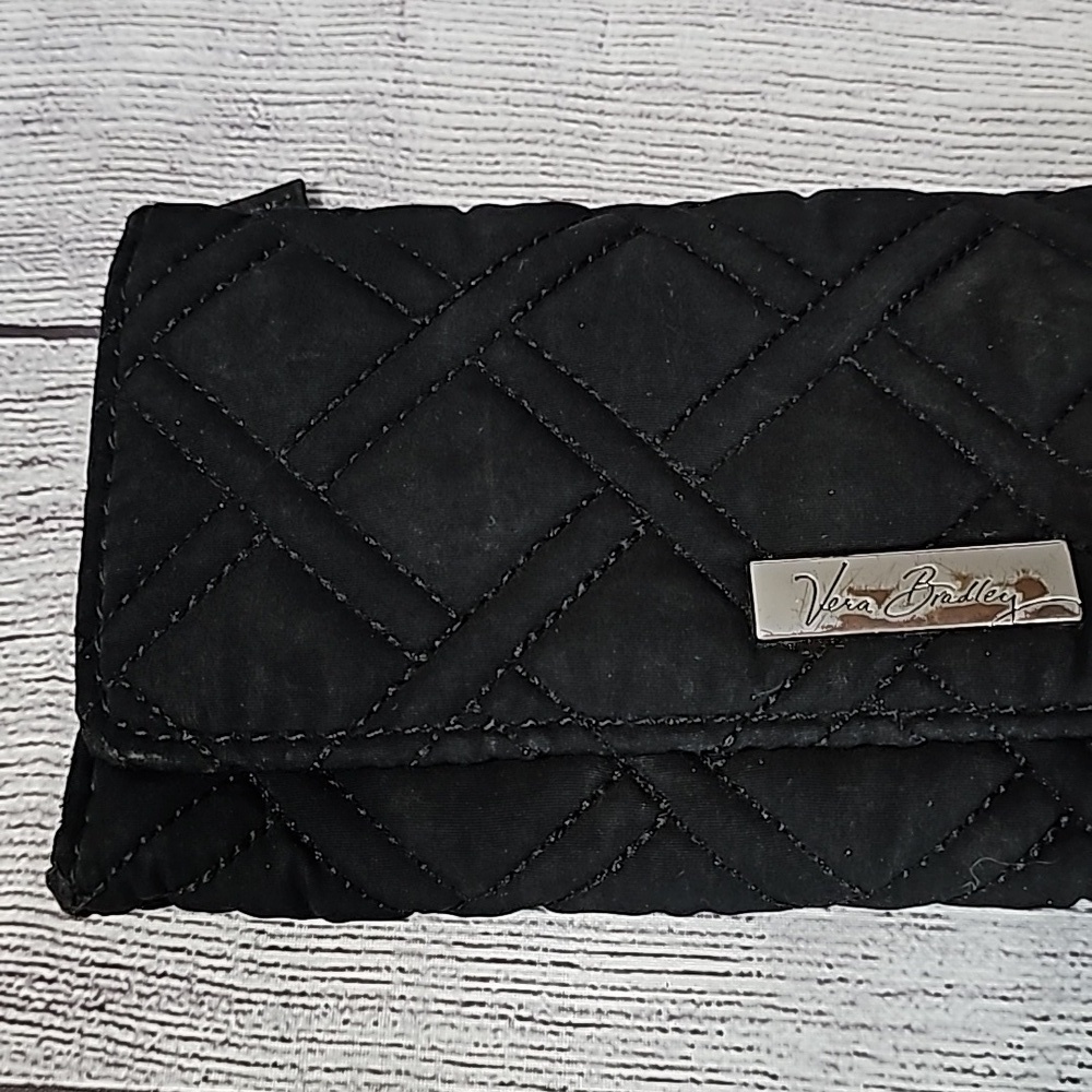 Vera Bradley wallet. Black/pink/cream/green/gray - Picture 2 of 9